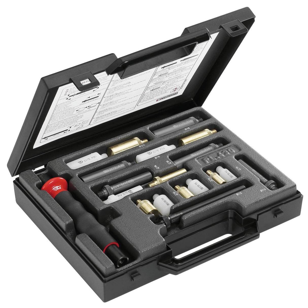 Set van drevels - 3 materialen: Messing-Polyamide-Aluminium