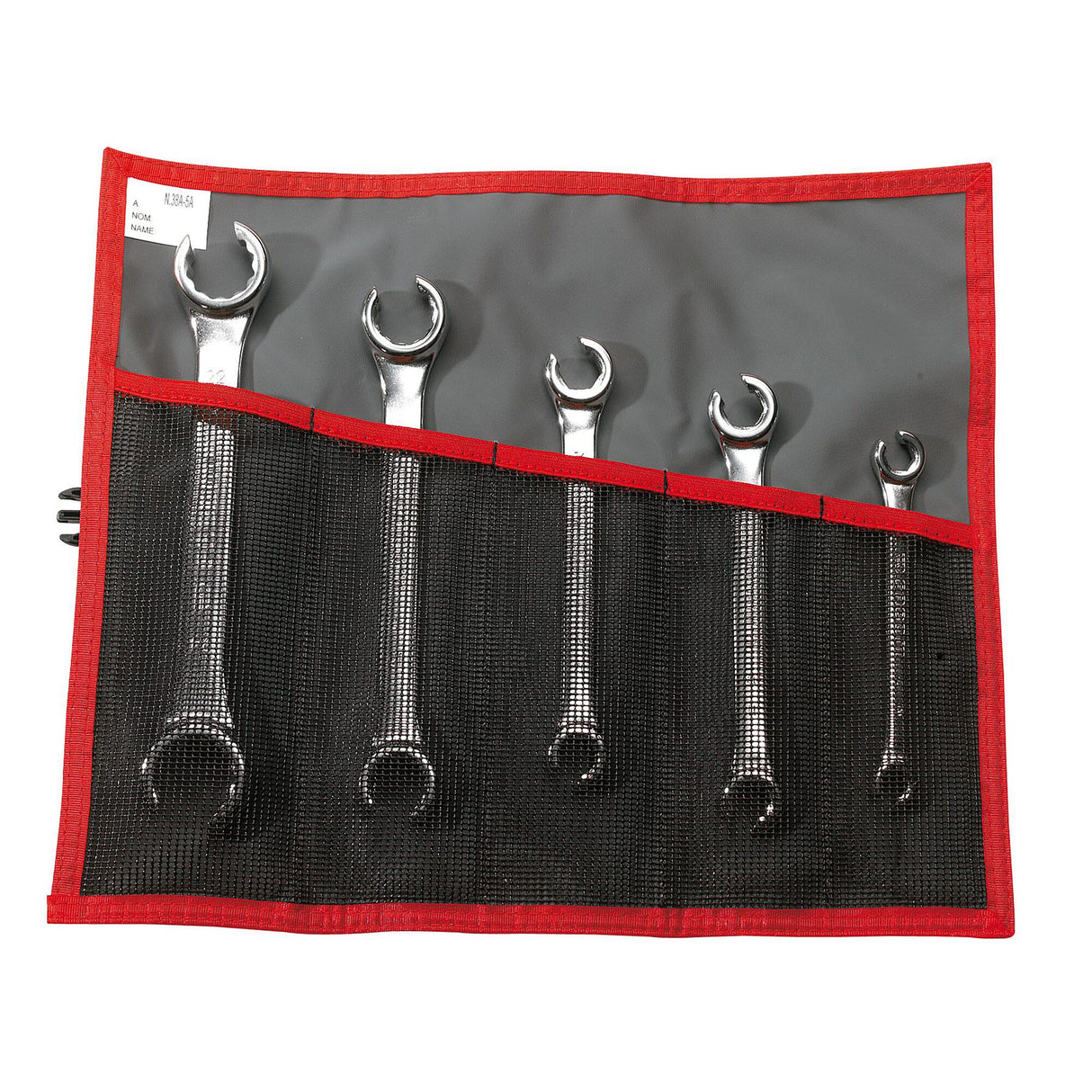Set van 5 open ringsleutels, 15° gebogen, metrische maten