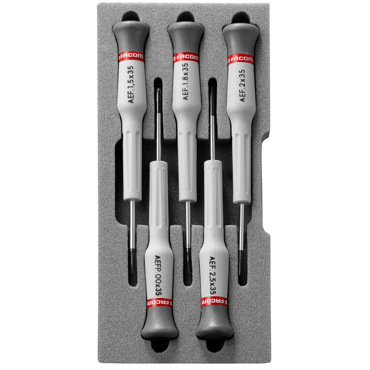Doos met 5 Micro-Tech® schroevendraaiers voor Sleuf en Phillips® schroeven