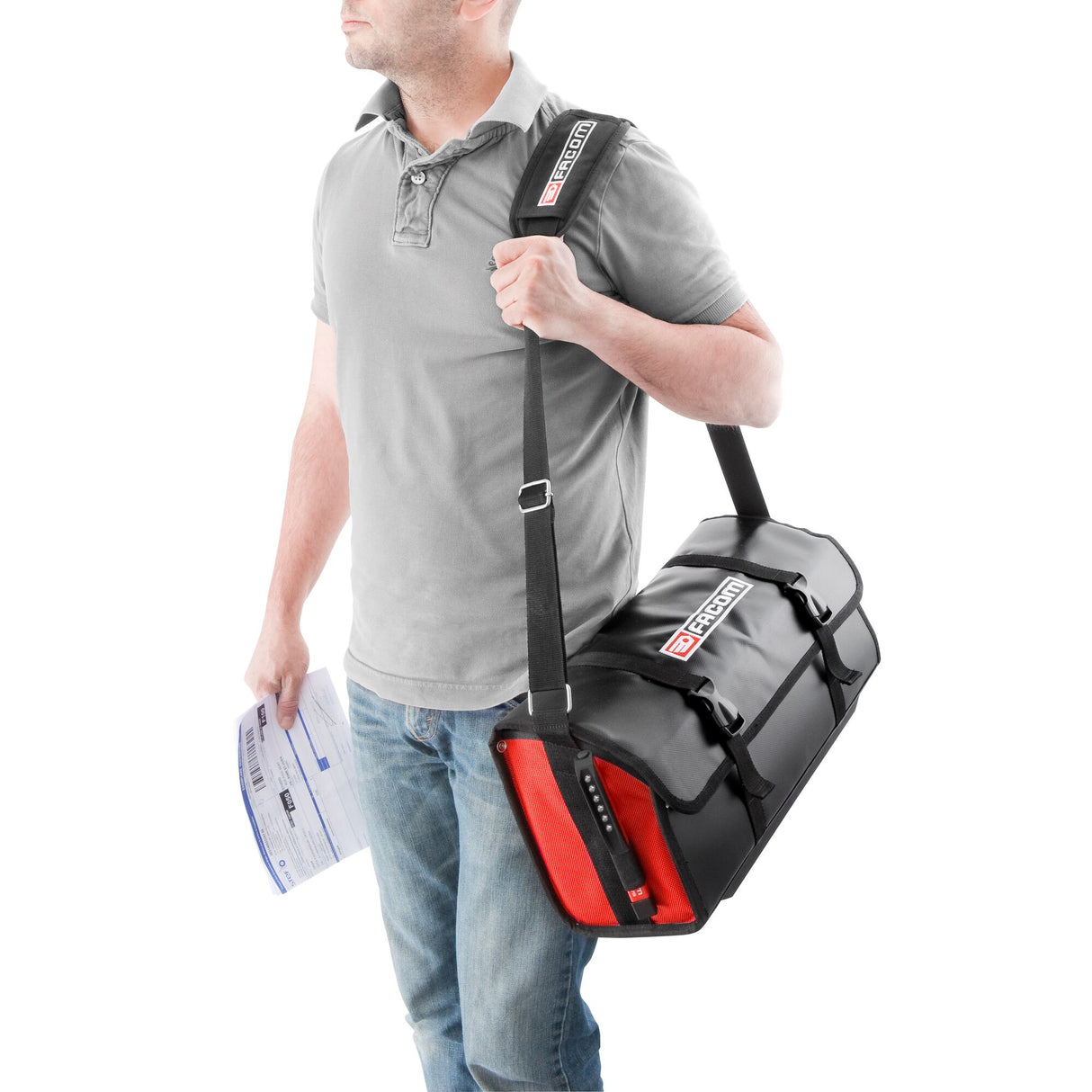 Stoffen tas van gecoat PVC 50 cm