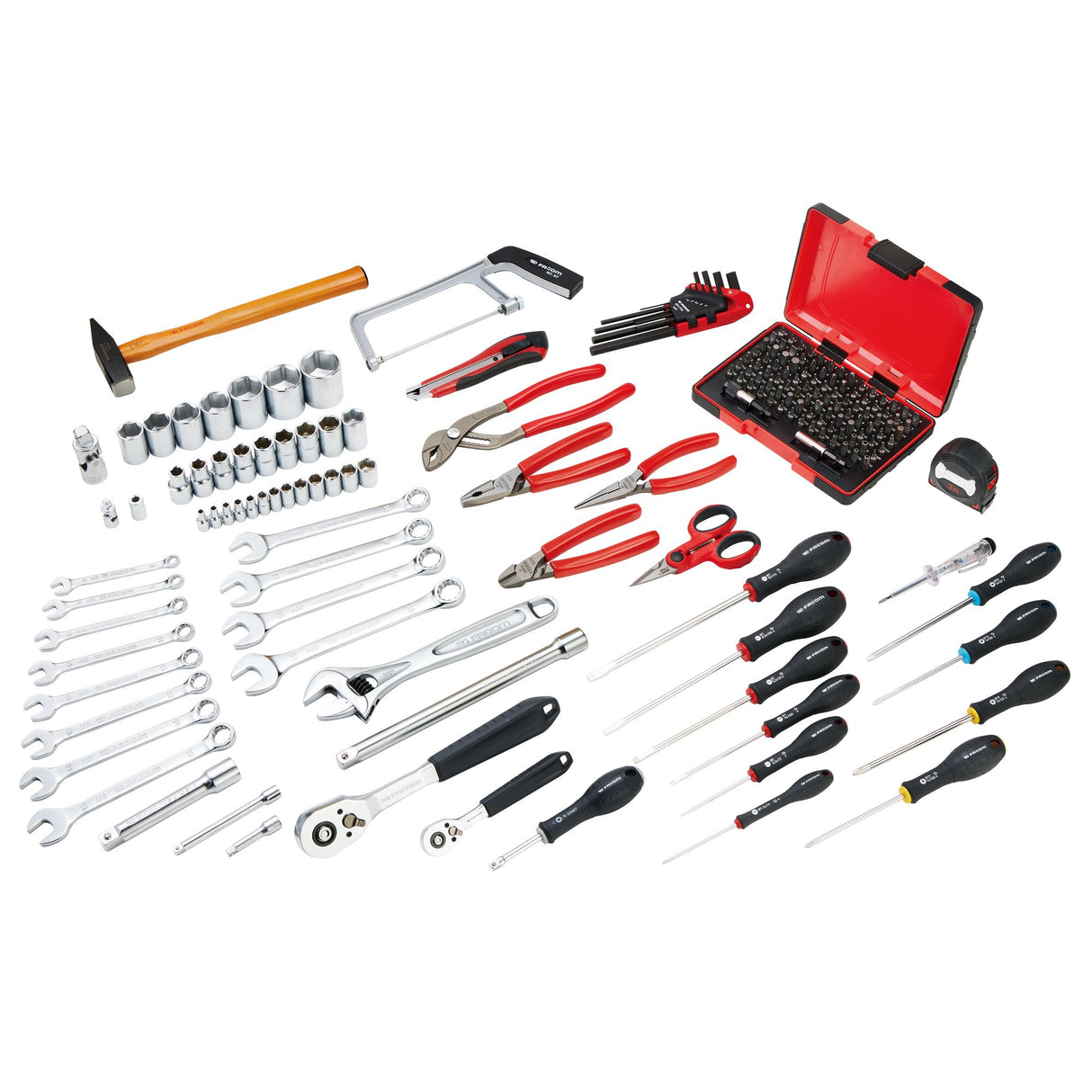 Mallette de maintenance en aluminium avec une sélection d'outils (181 pièces)