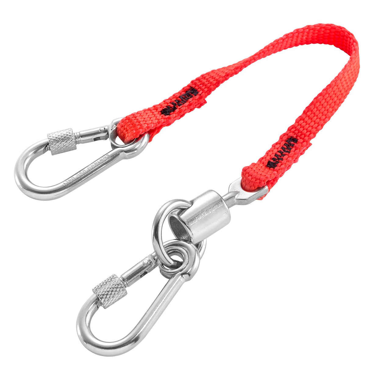 Leiriempje 20 cm - Sluithaak 50 mm van rvs met schroefdraad + wartel en sluithaak 60 mm van rvs met schroefdraad - SLS