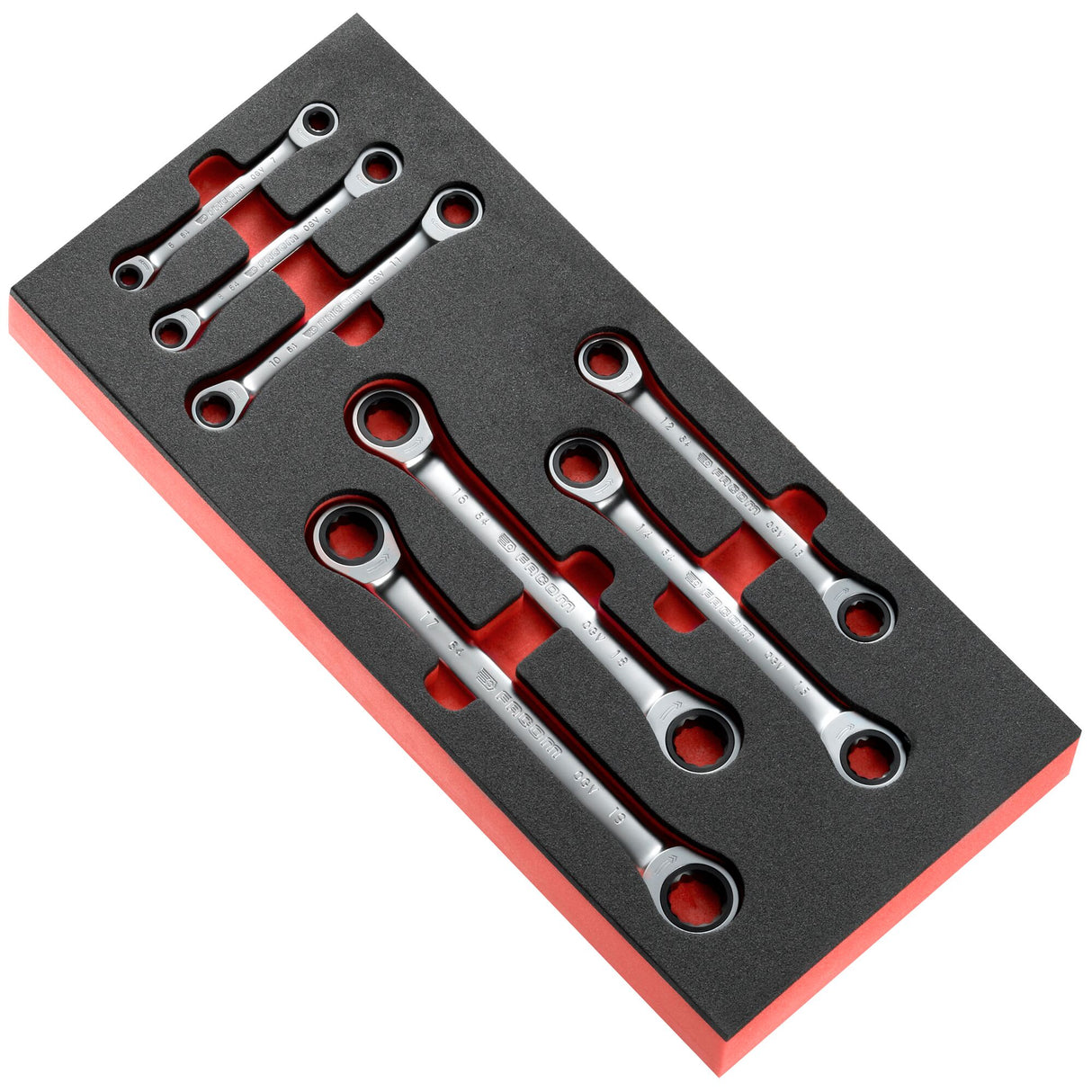 Module Met 7 Ratelringsleutels 12-Kant 6 Tot 19 Mm