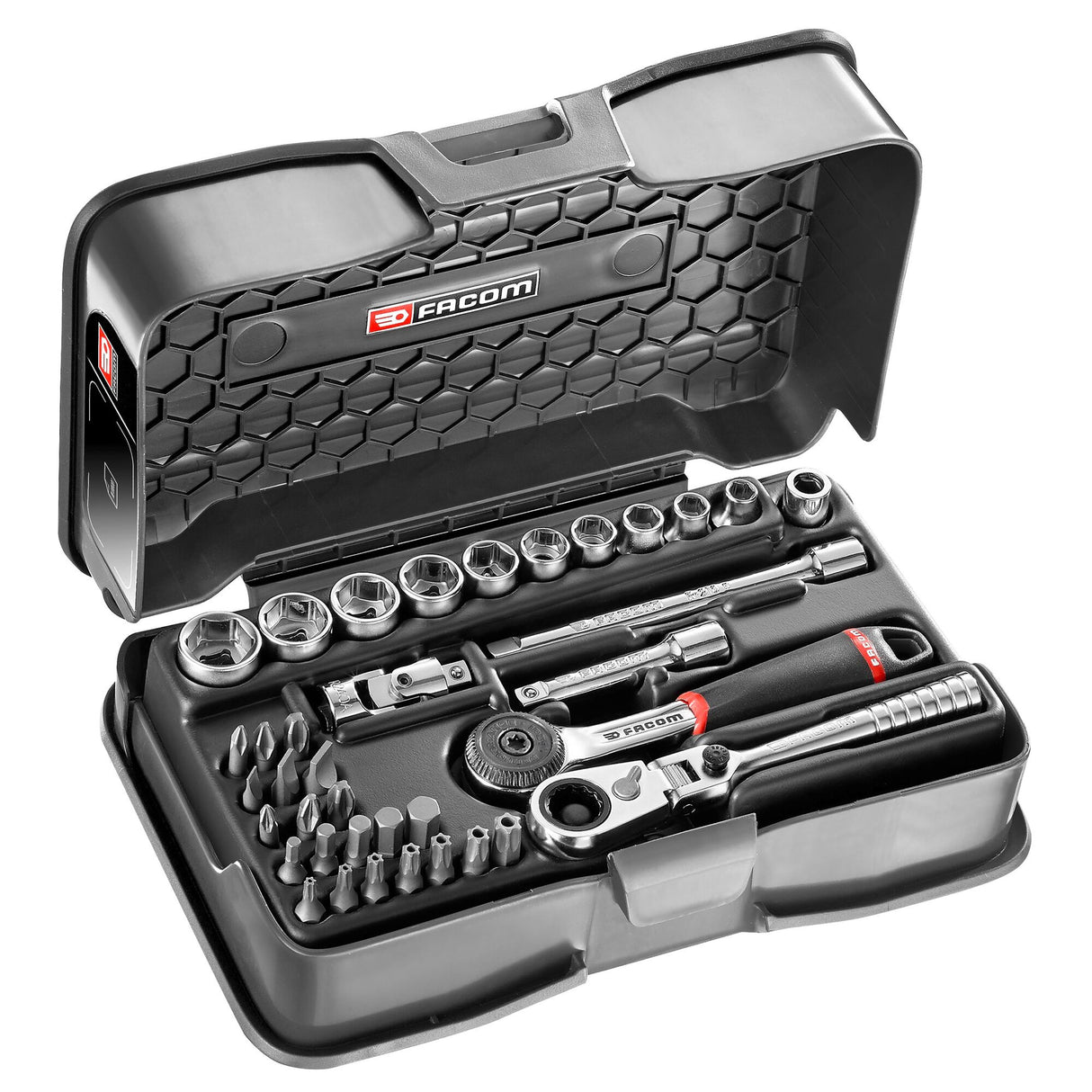 Complete Doppenset 6-Kant 1/4'' En Access Met Ratels R.180Hx En R.161B