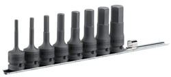 8-piece rack set of 1/2" drive metric bits for hexagon socket heads