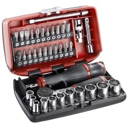 Coffret douilles 1/4" 6 pans métriques et embouts - 38 pièces - R.161B