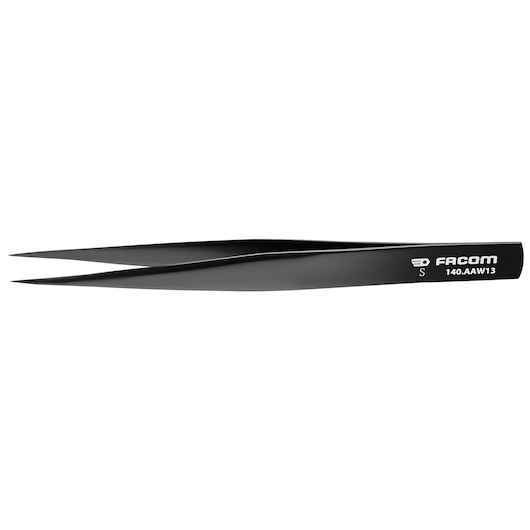 Straight Nose Tweezers, Anti-Reflection Black Carbon Steel