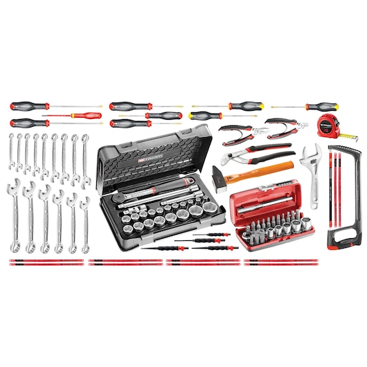 Metal Toolbox With Metric Mechanics Set (96 pc)