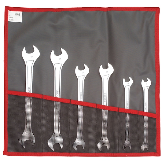 8 - 19 mm Extra Slim Double Open-End Wrench Set in Pouch (6 pc.)