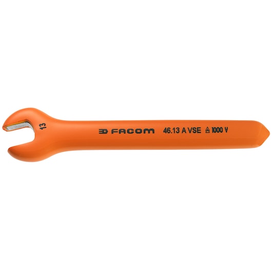 1,000 V insulated open end wrench, 13 mm 1,000 V insulated open end wrench, 13 mm