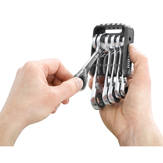 8 - 14mm Short Reversible Ratchet Wrench Set With Holder (6 pc.)