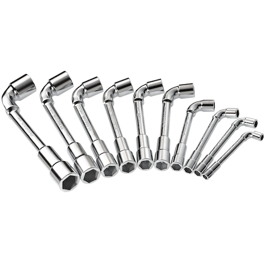 8 to 19 mm Angle Socket Wrench Set, 6 x 6-point (10 pc.)