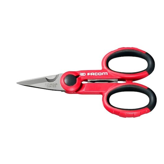 Sheathed Electricians Scissors With Wire Cutter, 45 mm Blade