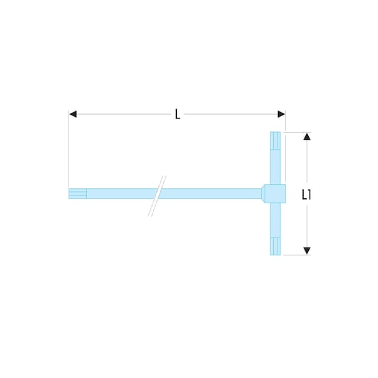 "T" spinner metric hexagonal key, 6 mm