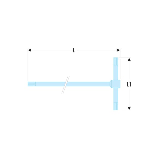 "T" spinner metric hexagonal key, 8 mm