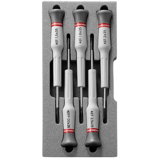 MICRO-TECH® Screwdrivers Slotted Phillips® Set (5 Pc)