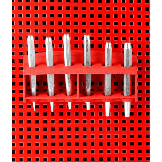 Versatile Polypropylene Rack for 6 Drift Punches