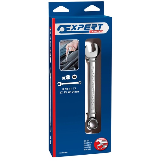 EXPERT by FACOM® Combination Wrenches Set, Metric 8 pieces