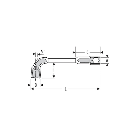 EXPERT by FACOM® 8mm Angle Socket Wrench 12-point x 6-point