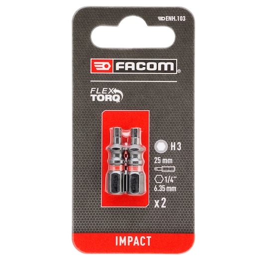 Hex 3 25mm IMPACT FLEXTORQ (2 PK)