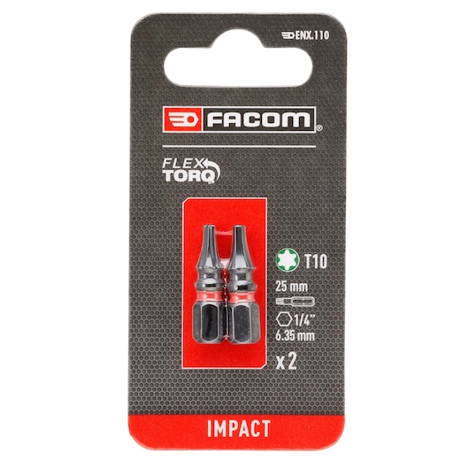 TORX® 25mm, 2 packs, Impact Flextorq, T10