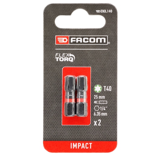 TORX® 25mm, 2 packs, Impact Flextorq, T40