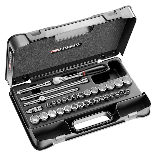 3/8 in. MBOX Pear-Head Ratchet and Socket Set (34 pc.)