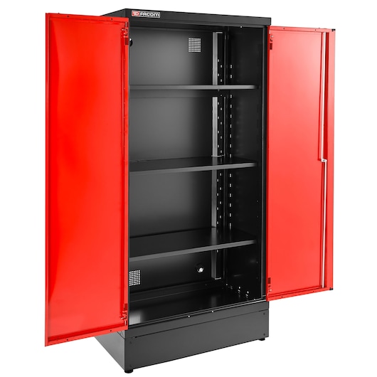 JLS3 STORAGE CABINET H 2M 2 SOLID DOORS L1000MM RED