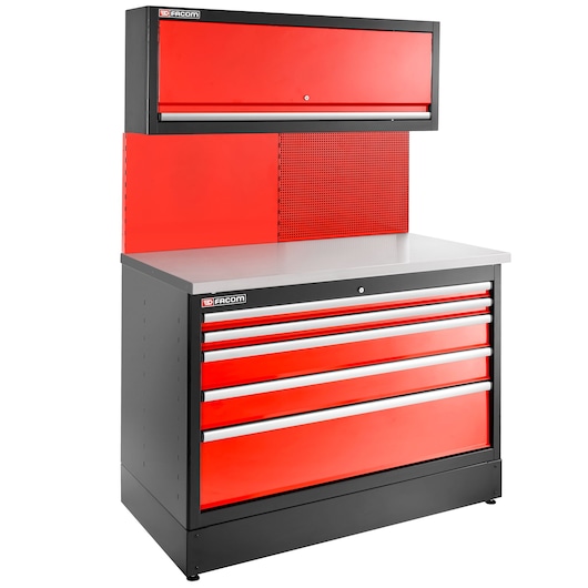 JLS3 DOUBLE BASE UNIT 6 DRAWERS RED