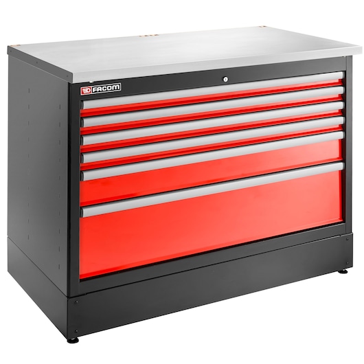 JLS3 DOUBLE BASE UNIT 6 DRAWERS RED