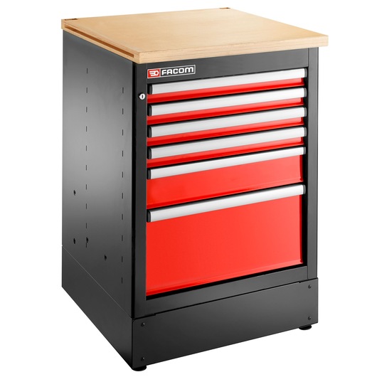 JLS3 SINGLE BASE UNIT 6 DRAWERS RED