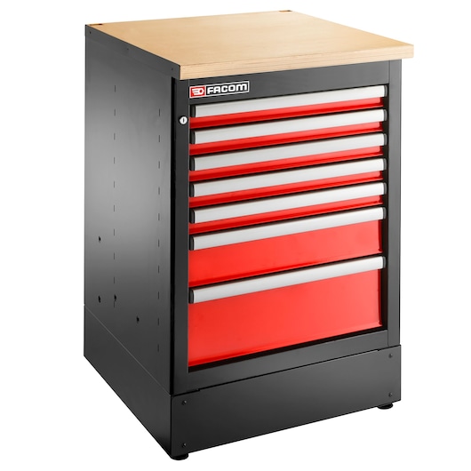 JLS3 SINGLE BASE UNIT 7 DRAWERS RED