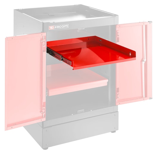 Single Base Unit, 2 Solid Doors, 1 Shelf, Red