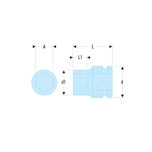 1/2 in. Impact Socket 6-points (13mm)