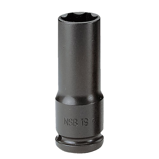 1/2 in. Thin Wall long Impact Socket, 6-point, 19 mm