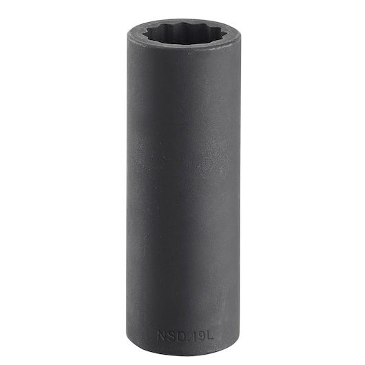 1/2 in. Long Impact Socket, 12-point, 19 mm