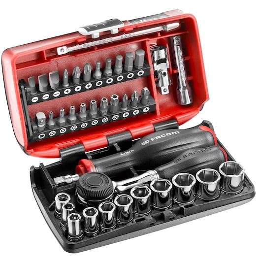 1/4 in. Socket Set, NANO, Twist Handle Ratchet (38 Pc)