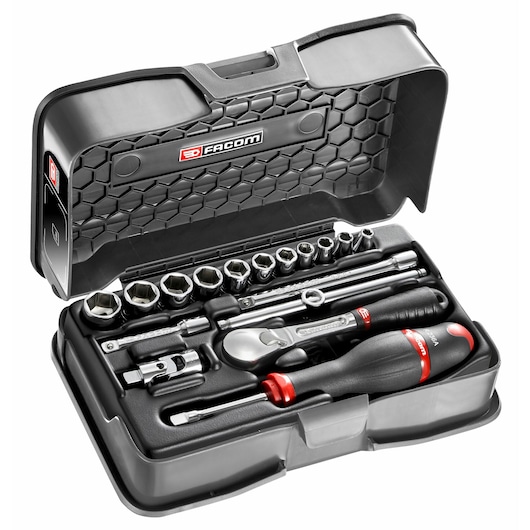 1/4 in. MBOX Socket Set With Pear-Head Ratchet (17 pc.)