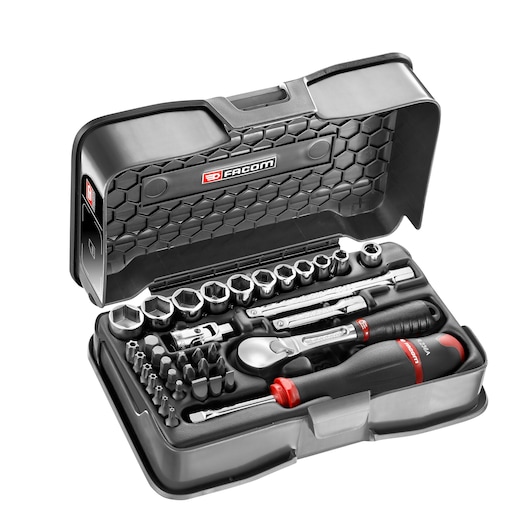 1/4 in. Socket Set, MBOX, Pear-Head Ratchet (37 pc.)