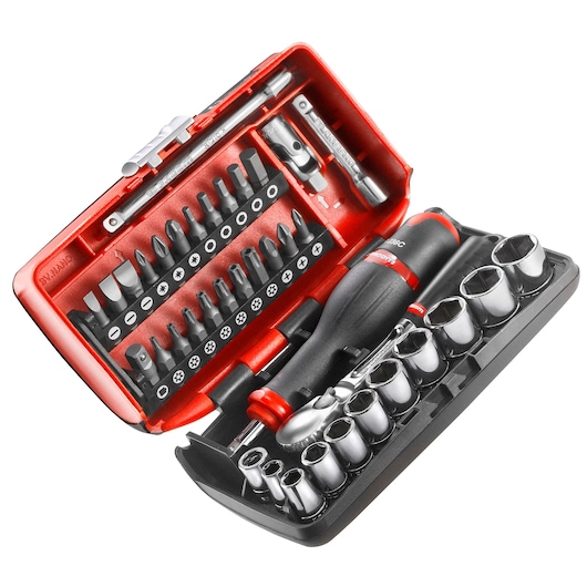 1/4 in. Socket Set, NANO, Pear-Head Ratchet (38 pc)