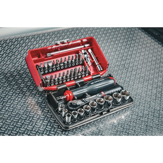 1/4’’ OGV® GRIP 6-point socket set - 38 tools