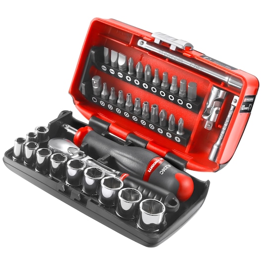 1/4 in. Socket Set, Pear-Head Ratchet (38 pc.)