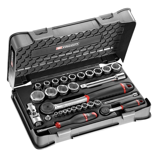 1/4" - 1/2" socket set, 31 pieces, MBOX,