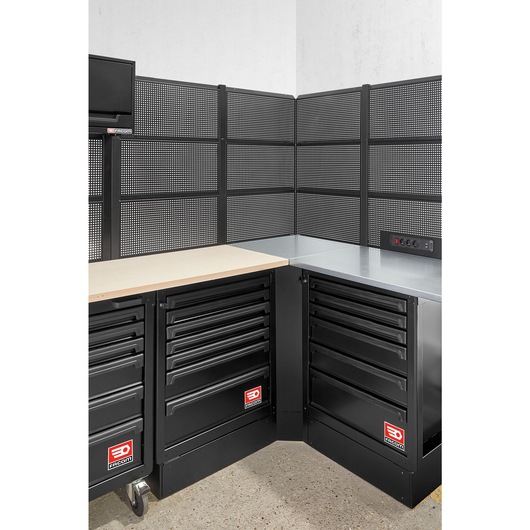 Corner unit with galva worktop RWS2 black