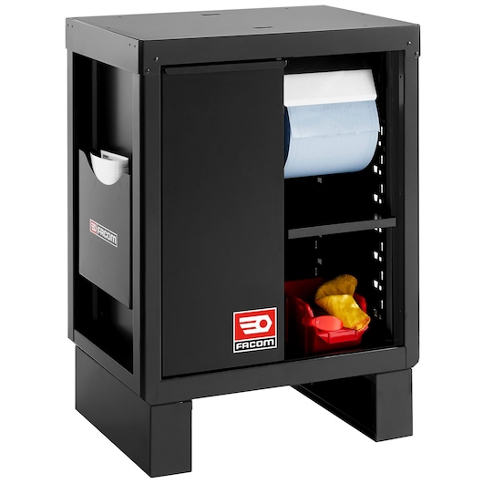 Base unit with bin and paper roll holder RWS2 black