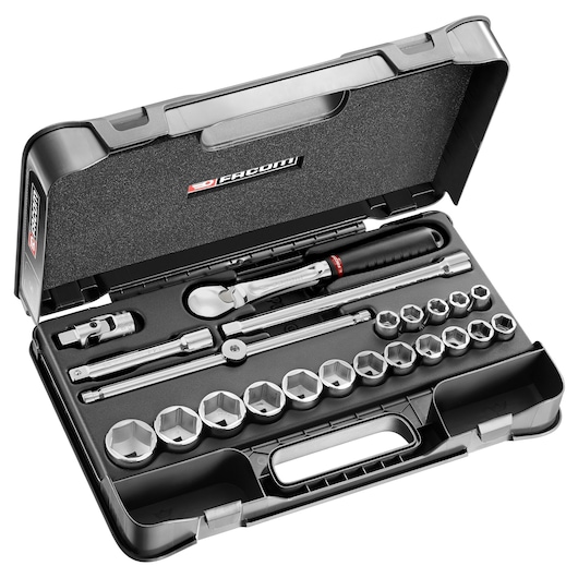 1/2 in. MBOX Socket Set With Pear-Head Ratchet (22 pc.)