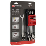 Jeu de clés mixtes à fourche à cliquet métriques, 10 pièces, de 8 à 19 mm