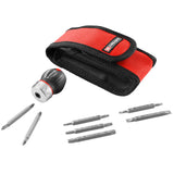 PROTWIST® Stubby bitschroevendraaier met ratel incl. 7 bits in draagtas