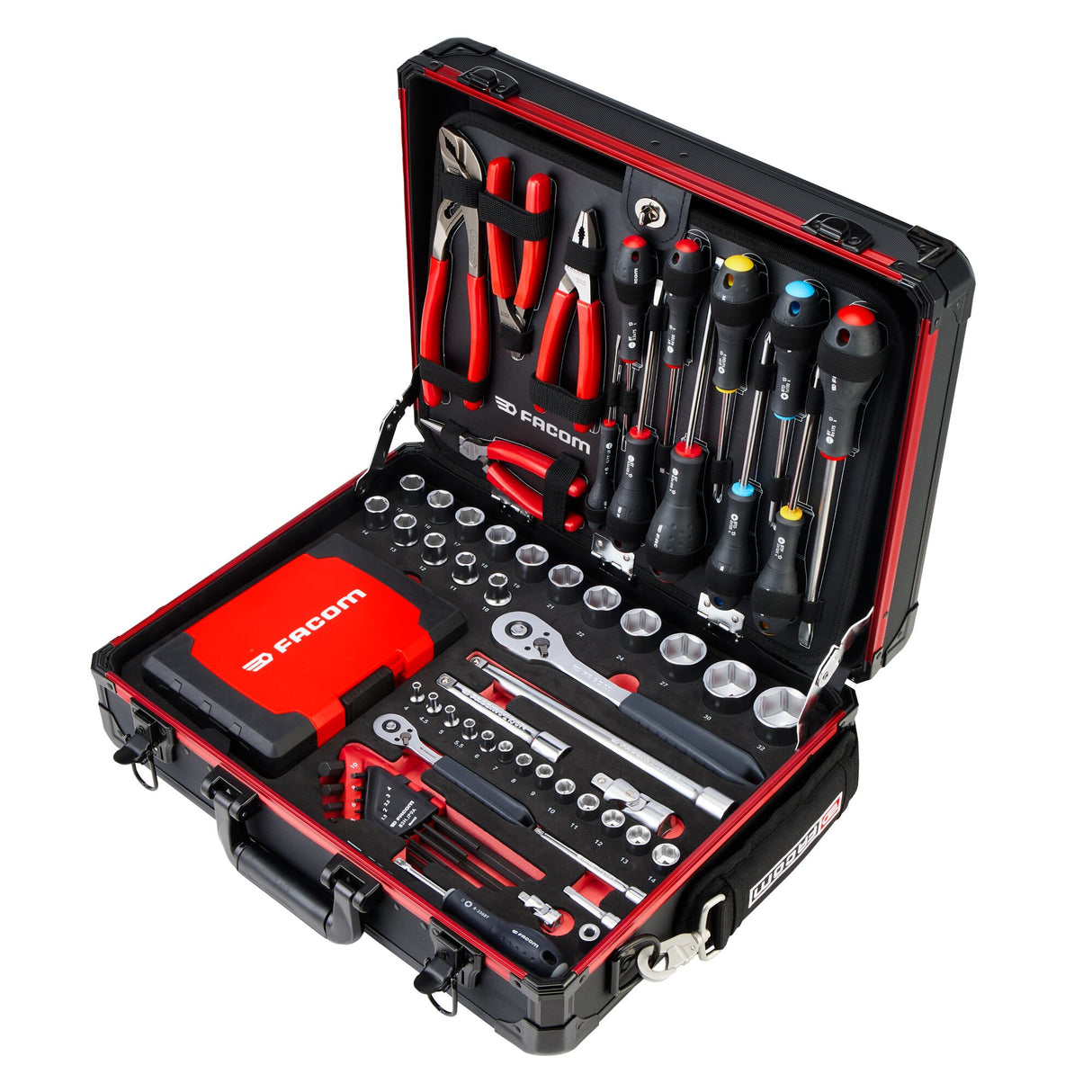 Mallette de maintenance en aluminium avec une sélection d'outils (181 pièces)