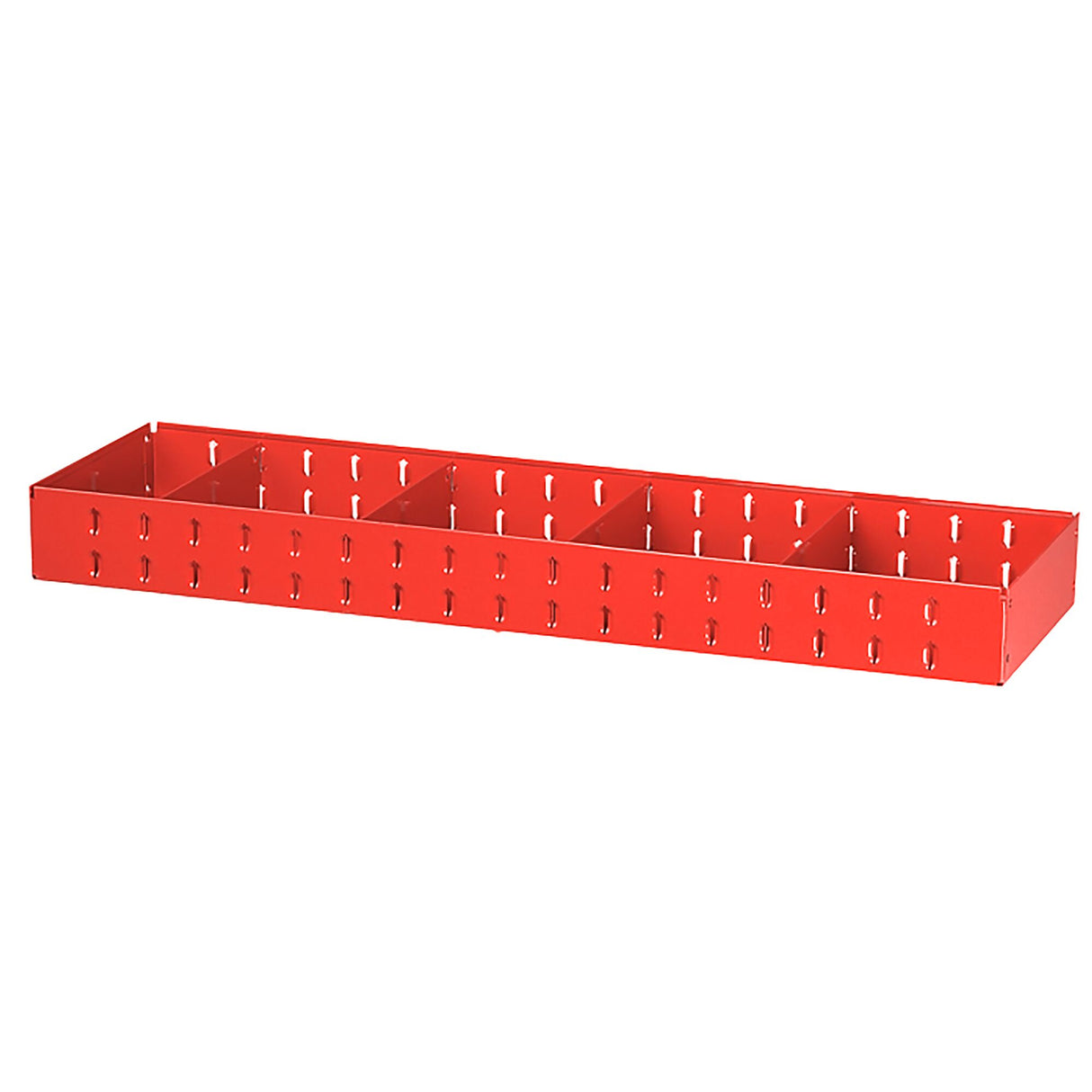 Étagère métal P 275 mm, montants 5003MF, 4 séparateurs amovibles, L 930 x H 90 mm